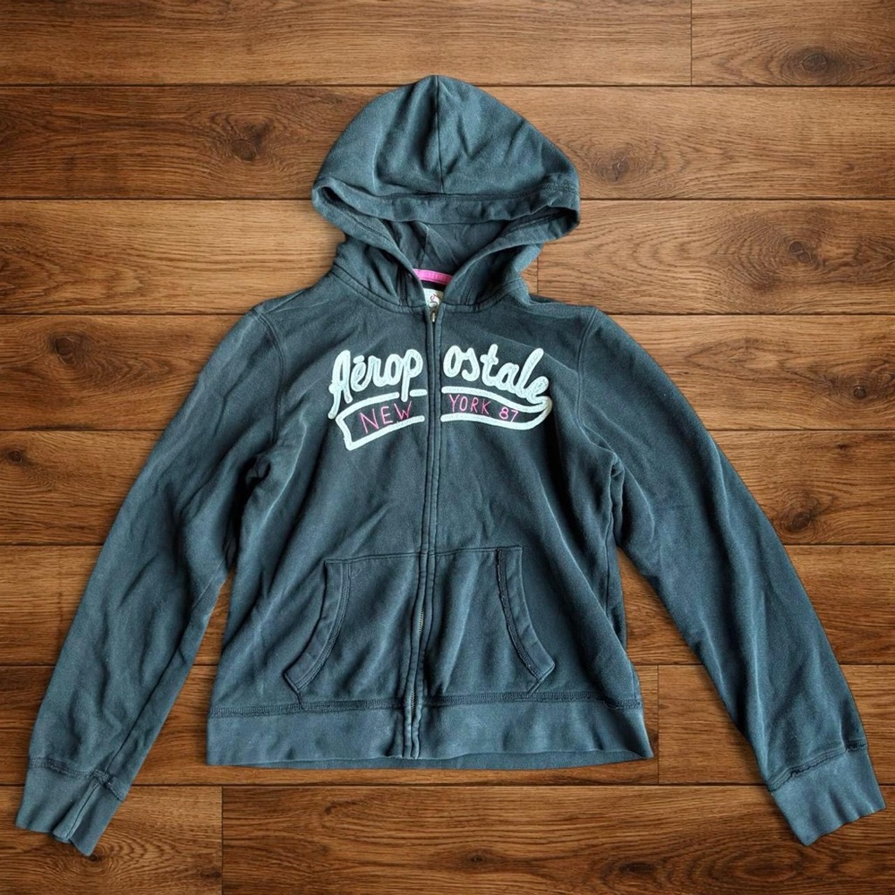 Aeropostale Black and Pink Hoodie